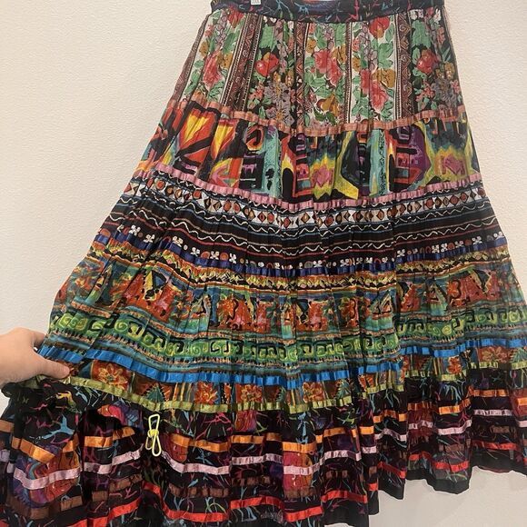 Vintage Soft Surroundings Mixed Medium Maxi Skirt Boho Fairy Whimsical Large - Picture 6 of 8